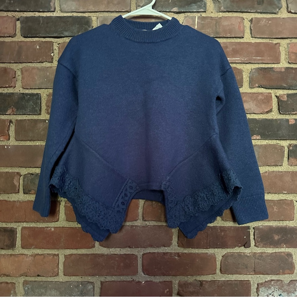 Le Ciel Bleu | Wool Mock Sweater Size 36 -36 Chest -18” Long